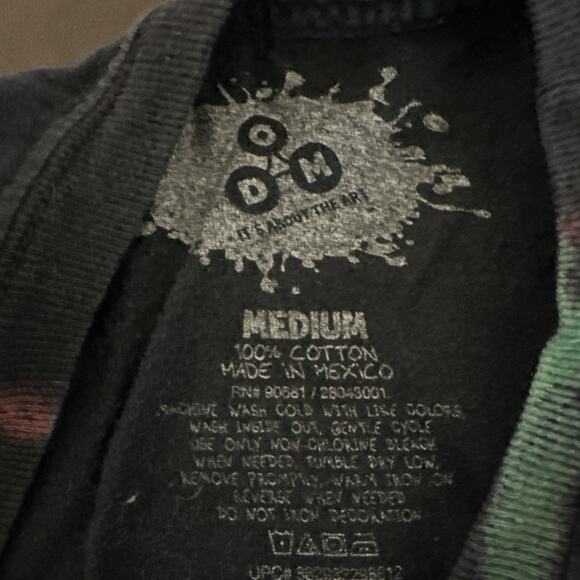 DOM Rasta Reggae Graphic Lion Wild Animal Art black Tie Dye Medium Shirt - Picture 2 of 3